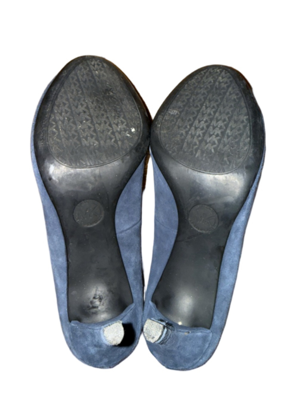 Women's Michael Kors Navy Suede Heels with Gold Detail - Picture 8 of 8